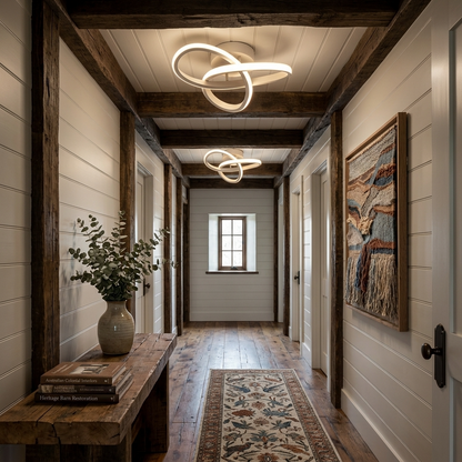 LED Ceiling Light Modern Flush Mount with Interlocking Ring Design