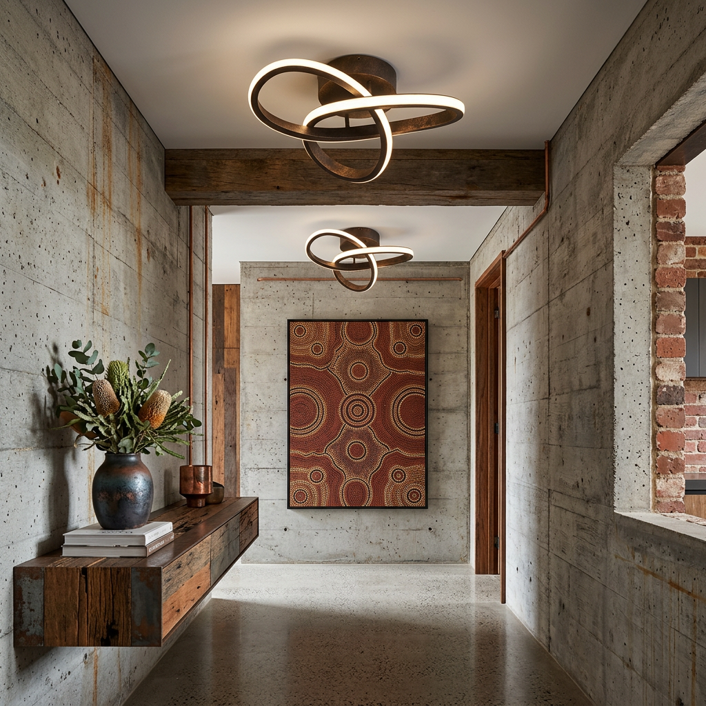 LED Ceiling Light Modern Flush Mount with Interlocking Ring Design