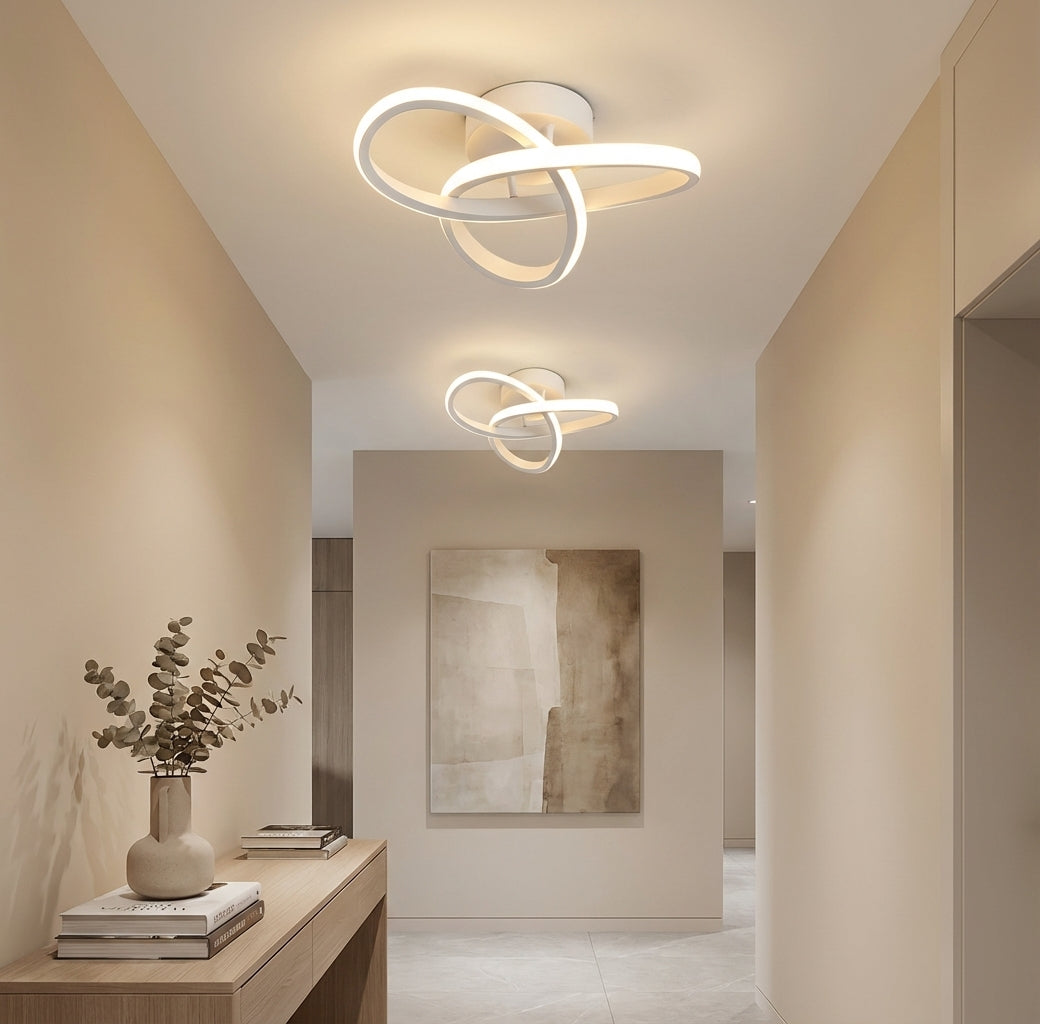 LED Ceiling Light Modern Flush Mount with Interlocking Ring Design
