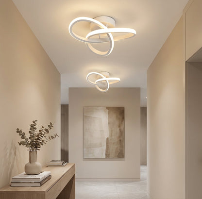 LED Ceiling Light Modern Flush Mount with Interlocking Ring Design