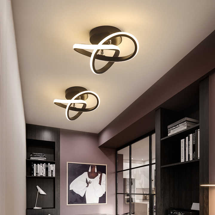 LED Ceiling Light Modern Flush Mount with Interlocking Ring Design