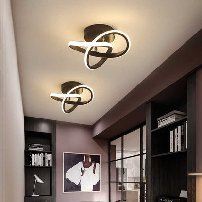 LED Ceiling Light Modern Flush Mount with Interlocking Ring Design