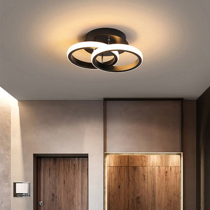 LED Ceiling Light Modern Flush Mount with Interlocking Ring Design