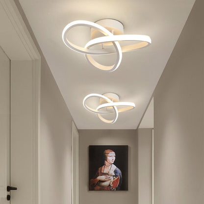 LED Ceiling Light Modern Flush Mount with Interlocking Ring Design