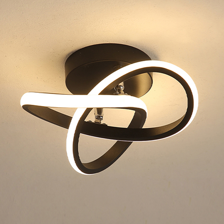LED Ceiling Light Modern Flush Mount with Interlocking Ring Design