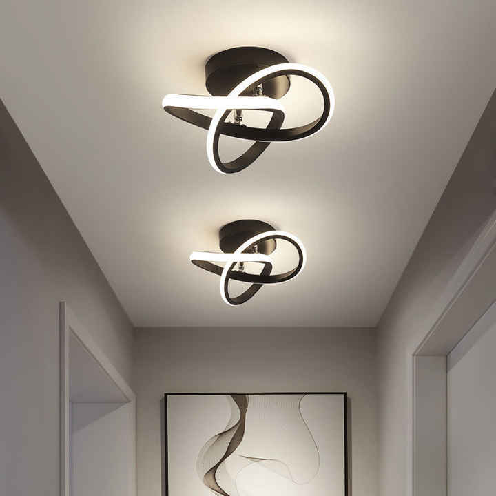 LED Ceiling Light Modern Flush Mount with Interlocking Ring Design