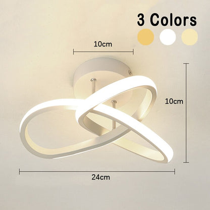 LED Ceiling Light Modern Flush Mount with Interlocking Ring Design