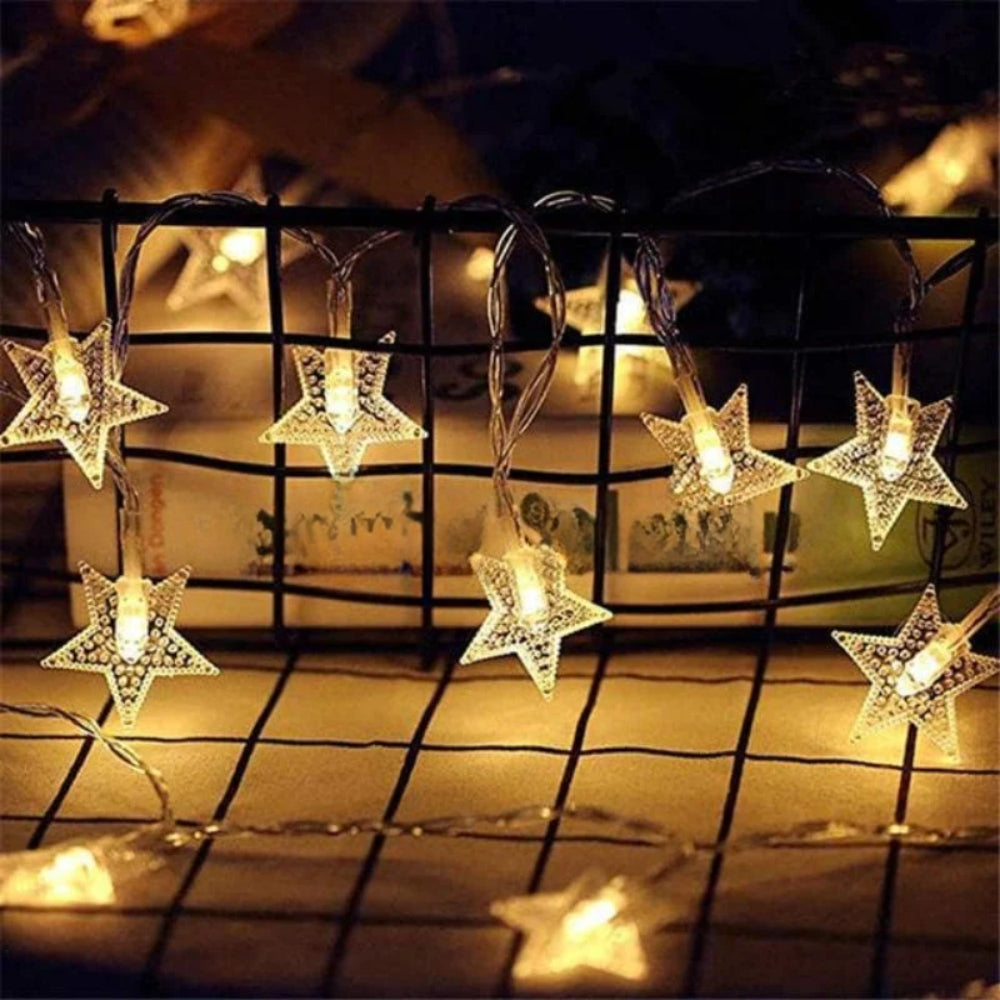LED Fairy String Lights with Globe, Flower, Star and Snowflake Shapes for Indoor Decoration