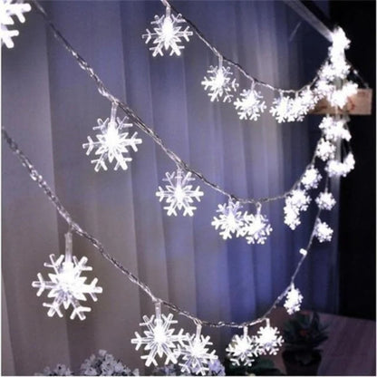 LED Fairy String Lights with Globe, Flower, Star and Snowflake Shapes for Indoor Decoration