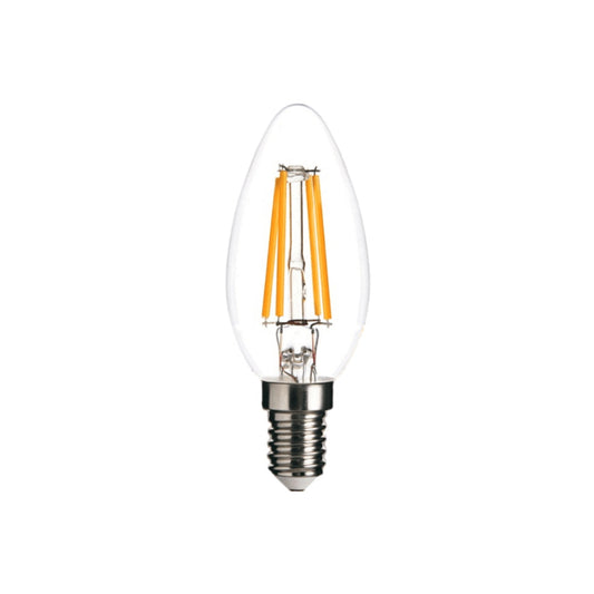 LED Filament Bulb Vintage Style with E12 and E14 Fitting, 4W Clear Glass