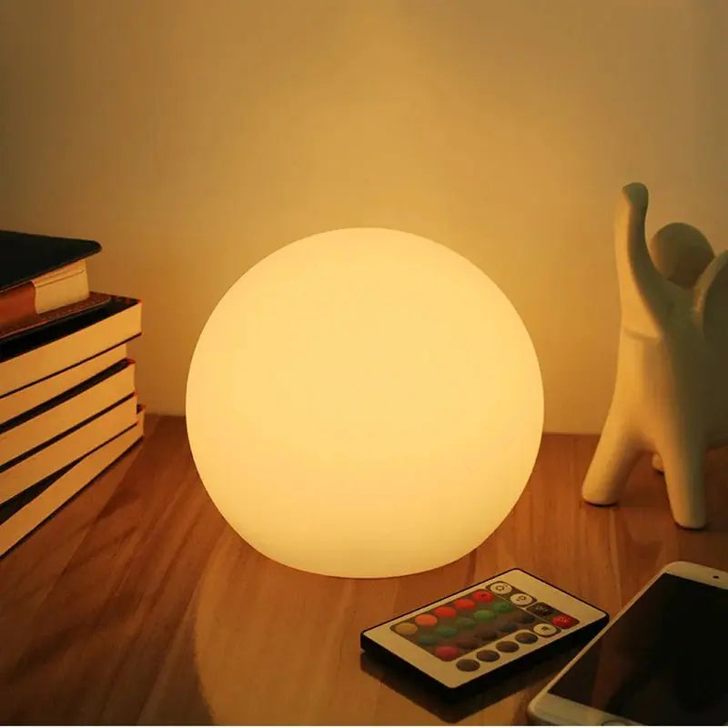 LED Globe Table Lamp with 16 Colors, Remote Control and Rechargeable Battery