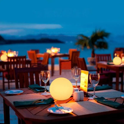 LED Globe Table Lamp with 16 Colors, Remote Control and Rechargeable Battery