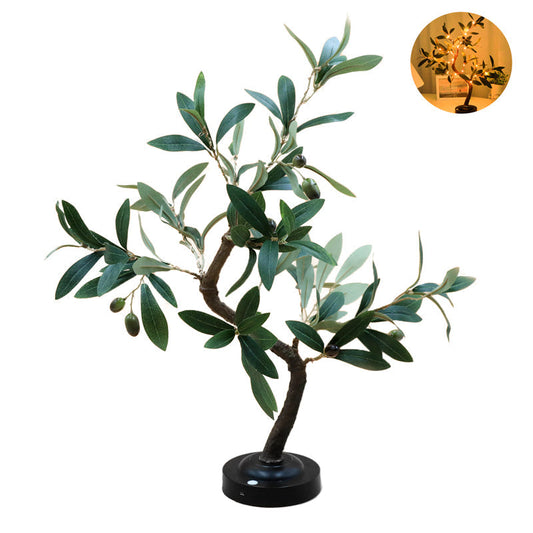 LED Olive Tree Table Lamp Bohemian with Warm Fairy Lights and Touch Switch