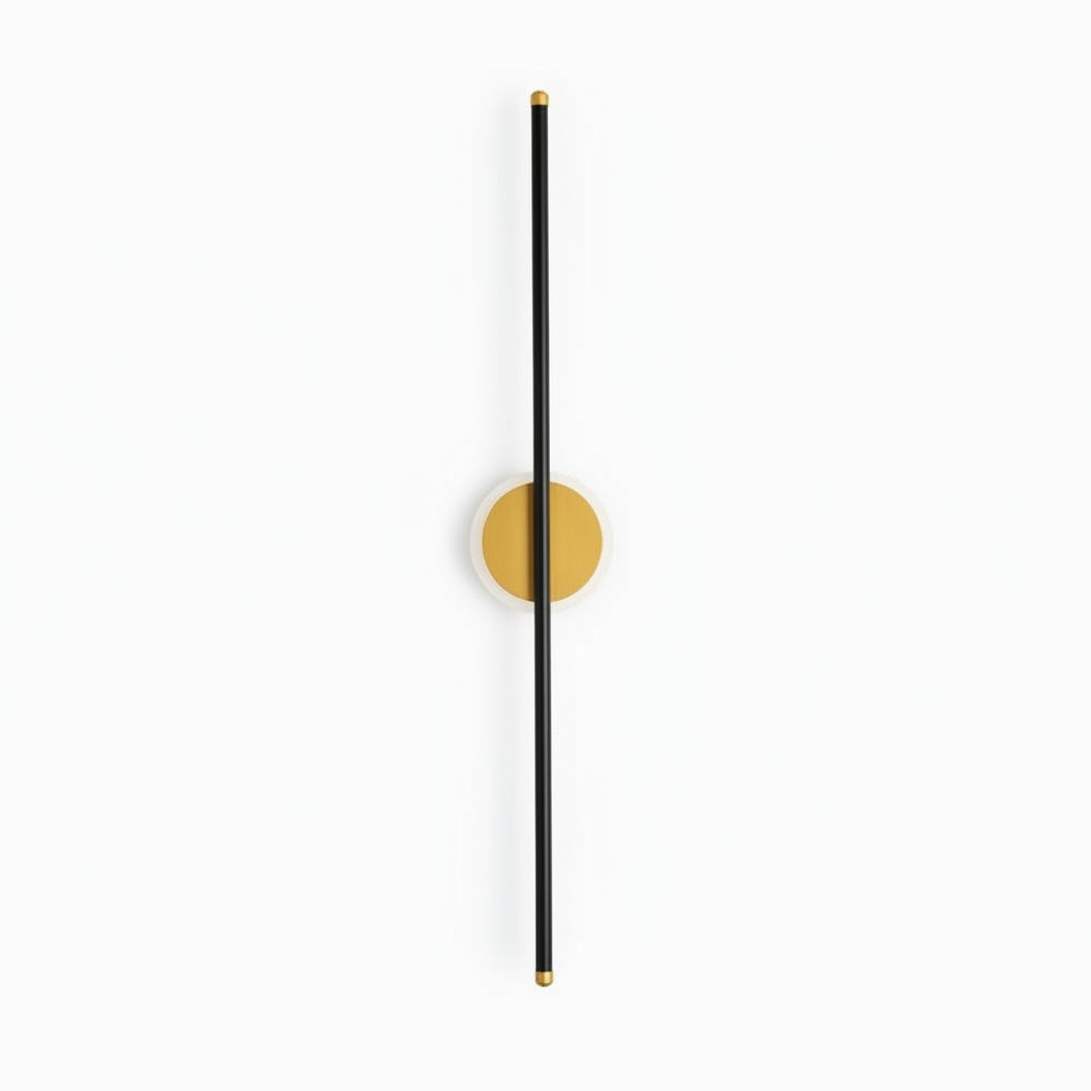 LED Wall Lamp Minimalist Linear Vanity Light with Round Disc Base