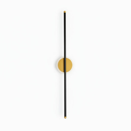 LED Wall Lamp Minimalist Linear Vanity Light with Round Disc Base