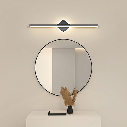 LED Wall Lamp Minimalist Linear Vanity Light with Round Disc Base