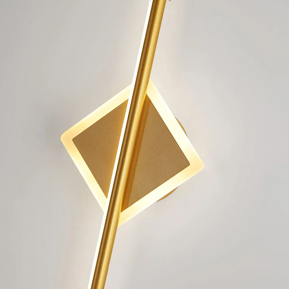 LED Wall Lamp Minimalist Linear Vanity Light with Round Disc Base