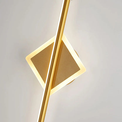 LED Wall Lamp Minimalist Linear Vanity Light with Round Disc Base