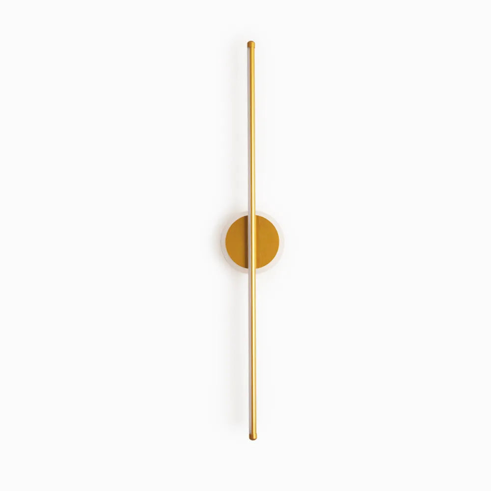 LED Wall Lamp Minimalist Linear Vanity Light with Round Disc Base