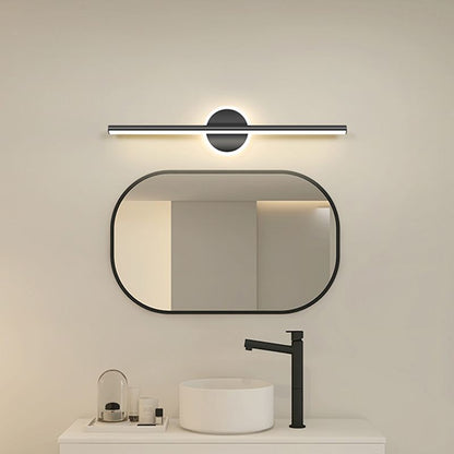 LED Wall Lamp Minimalist Linear Vanity Light with Round Disc Base