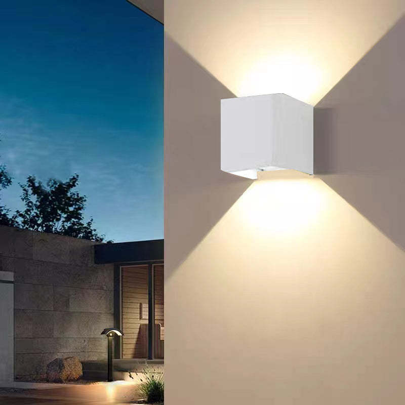 LED Wall Lamp Modern Minimalist Square Cube Up Down Indoor Outdoor