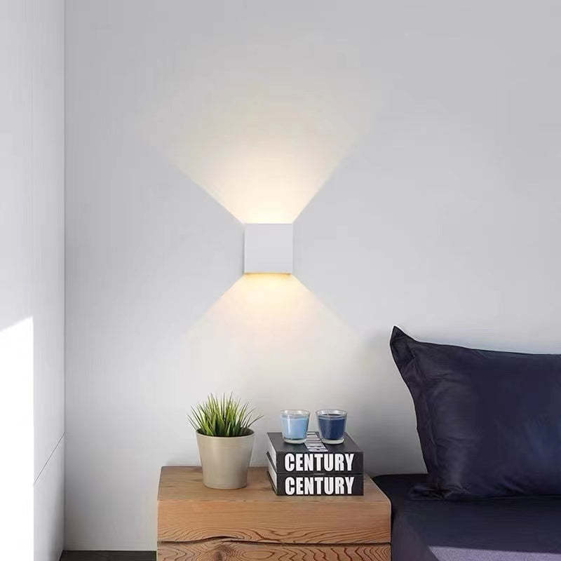 LED Wall Lamp Modern Minimalist Square Cube Up Down Indoor Outdoor