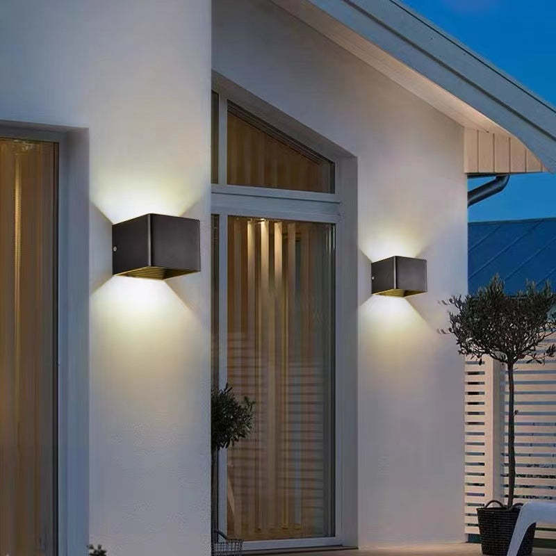 LED Wall Lamp Modern Minimalist Square Cube Up Down Indoor Outdoor