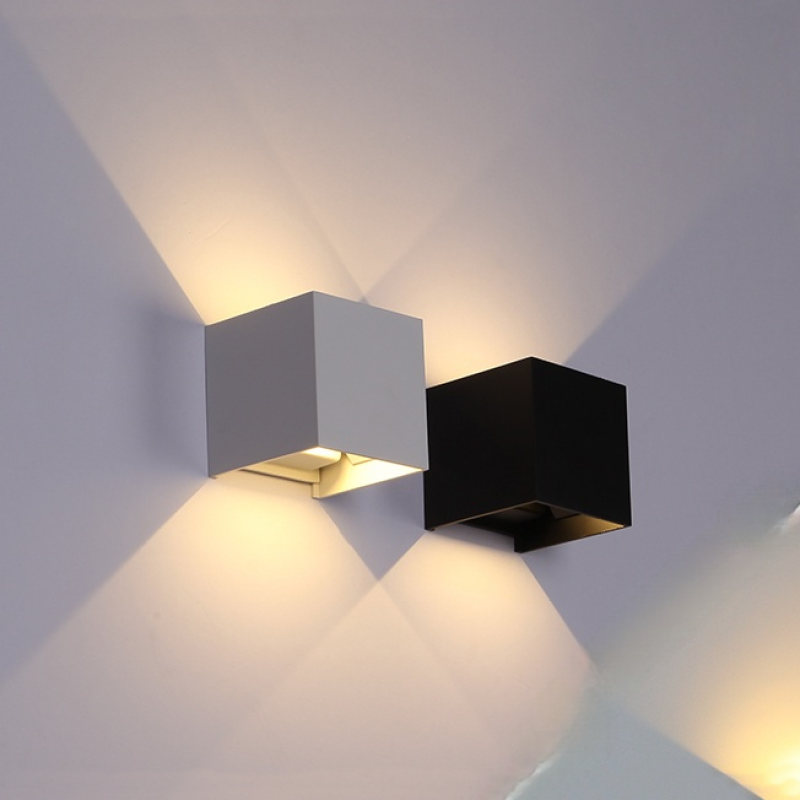 LED Wall Lamp Modern Minimalist Square Cube Up Down Indoor Outdoor