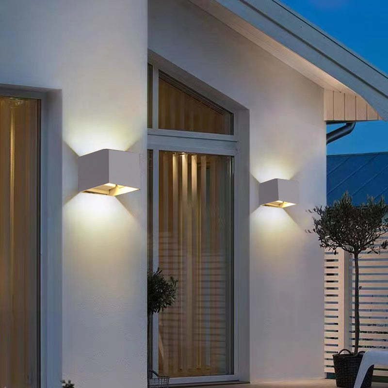 LED Wall Lamp Modern Minimalist Square Cube Up Down Indoor Outdoor
