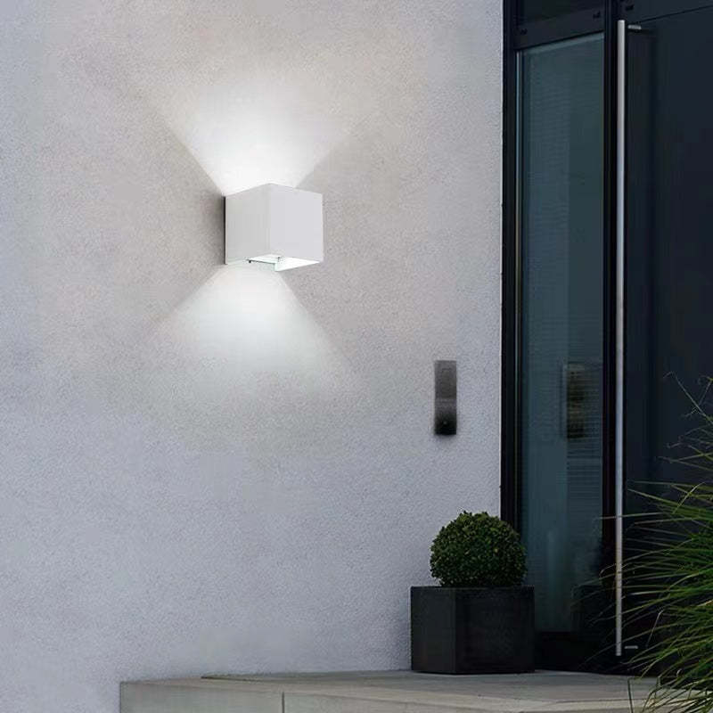 LED Wall Lamp Modern Minimalist Square Cube Up Down Indoor Outdoor