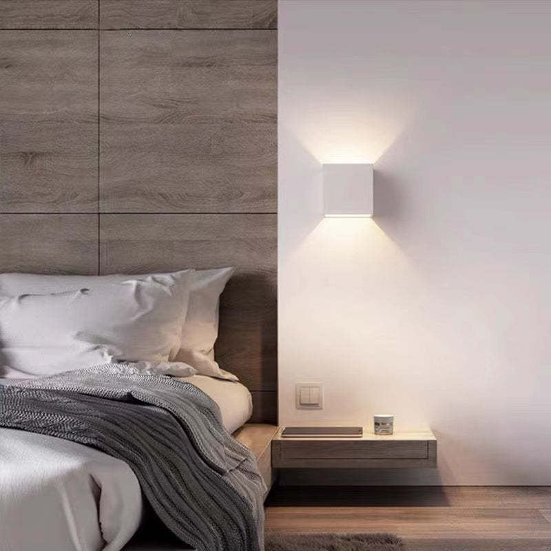 LED Wall Lamp Modern Minimalist Square Cube Up Down Indoor Outdoor