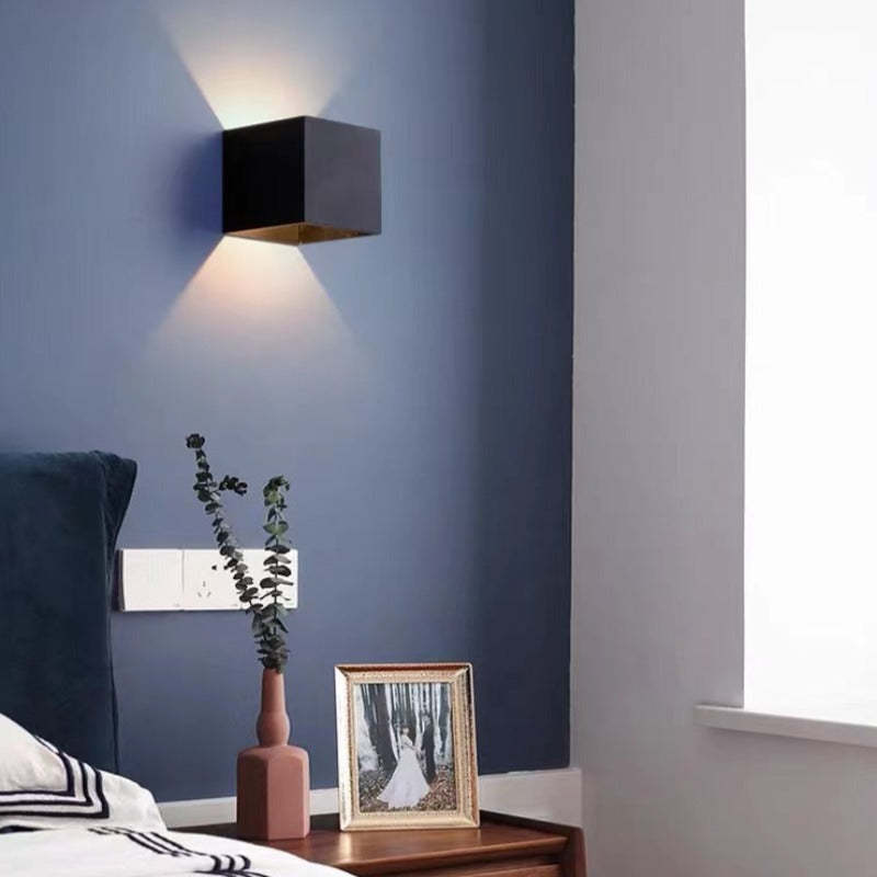 LED Wall Lamp Modern Minimalist Square Cube Up Down Indoor Outdoor