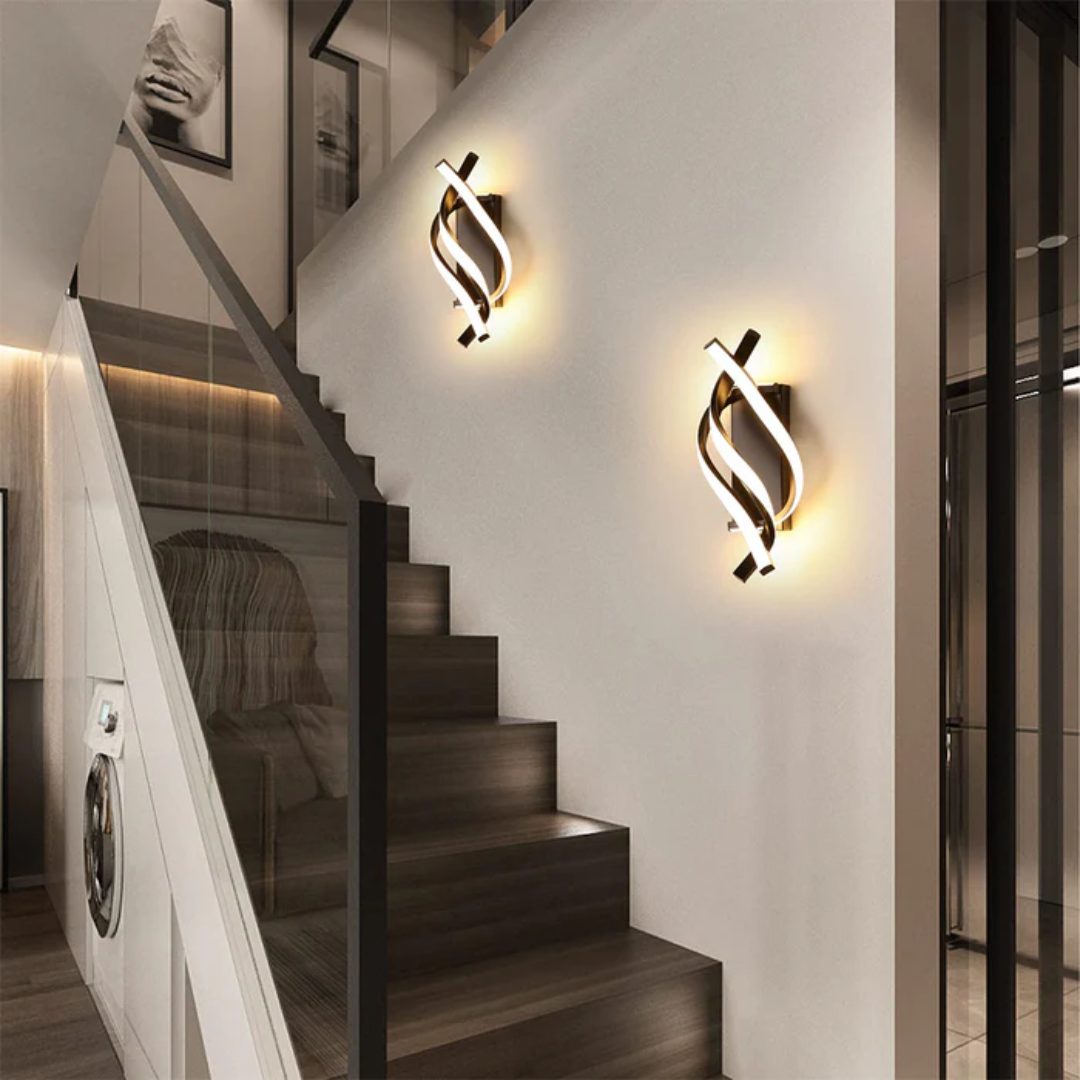 LED Wall Lamp Modern Minimalist with Twisted Spiral Design
