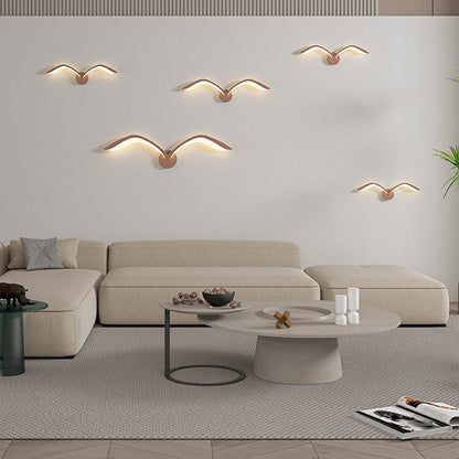 LED Wall Lamp Scandinavian Seagull Wing Design with Integrated LED