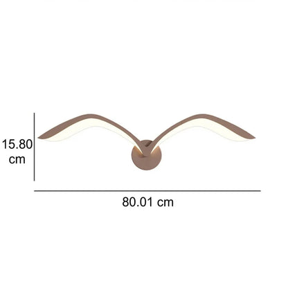 LED Wall Lamp Scandinavian Seagull Wing Design with Integrated LED