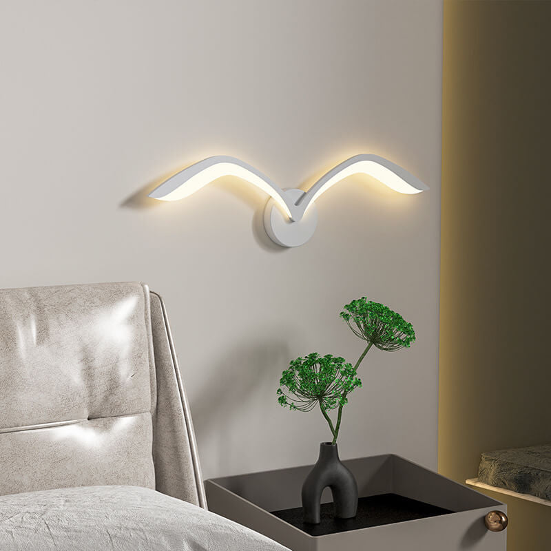 LED Wall Lamp Scandinavian Seagull Wing Design with Integrated LED
