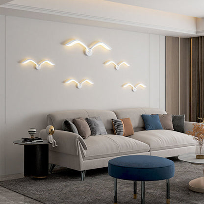 LED Wall Lamp Scandinavian Seagull Wing Design with Integrated LED