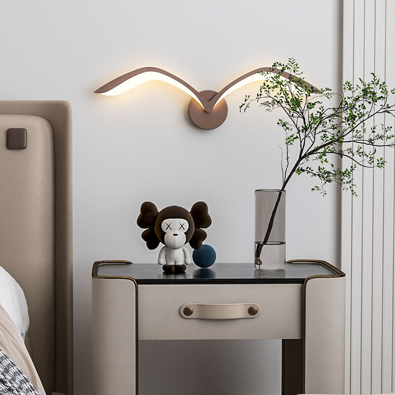 LED Wall Lamp Scandinavian Seagull Wing Design with Integrated LED