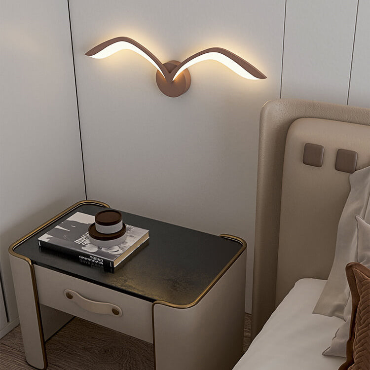 LED Wall Lamp Scandinavian Seagull Wing Design with Integrated LED