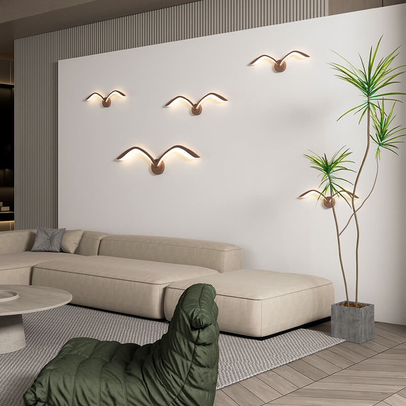 LED Wall Lamp Scandinavian Seagull Wing Design with Integrated LED