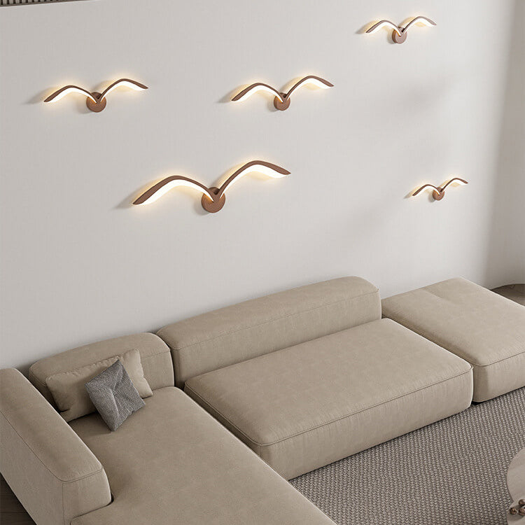 LED Wall Lamp Scandinavian Seagull Wing Design with Integrated LED