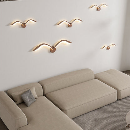 LED Wall Lamp Scandinavian Seagull Wing Design with Integrated LED