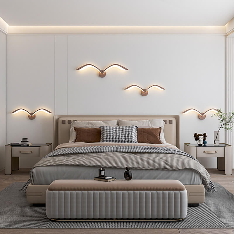 LED Wall Lamp Scandinavian Seagull Wing Design with Integrated LED