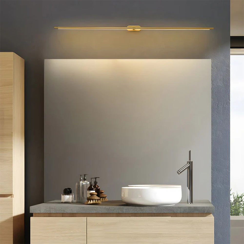 LED Wall Light Minimalist Mirror Vanity Lamp with Slim Linear Bar