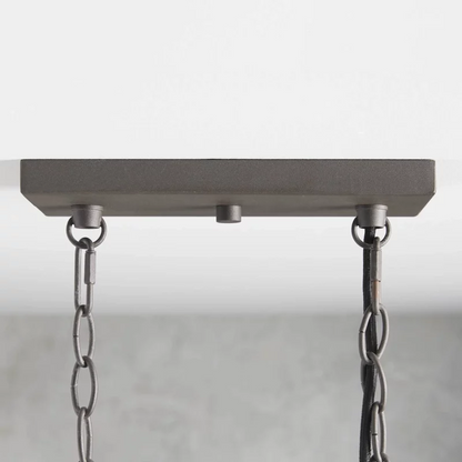 Linear Chandelier Art Deco with Fluted Glass Shades and Adjustable Drop