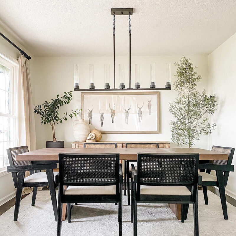Linear Chandelier Art Deco with Fluted Glass Shades and Adjustable Drop