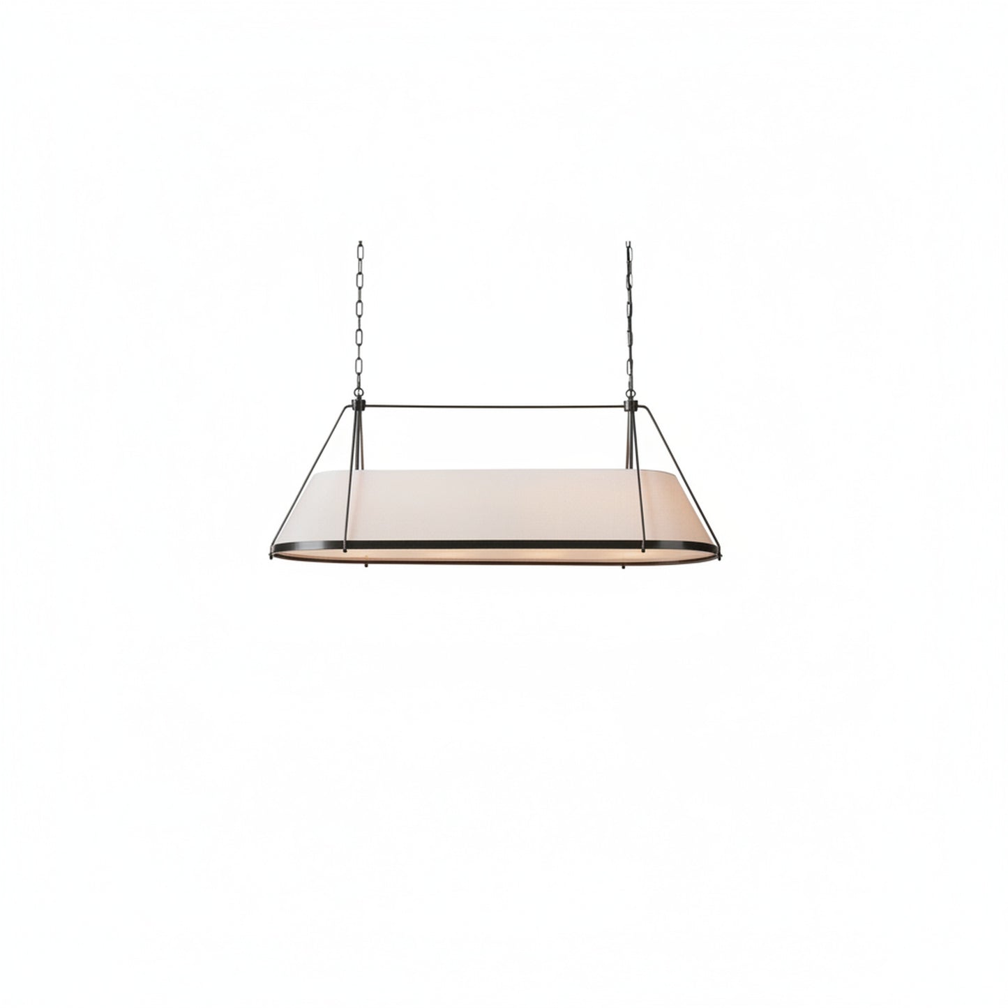 Linear Pendant Lamp Modern with Fabric Shade and Chain Suspension
