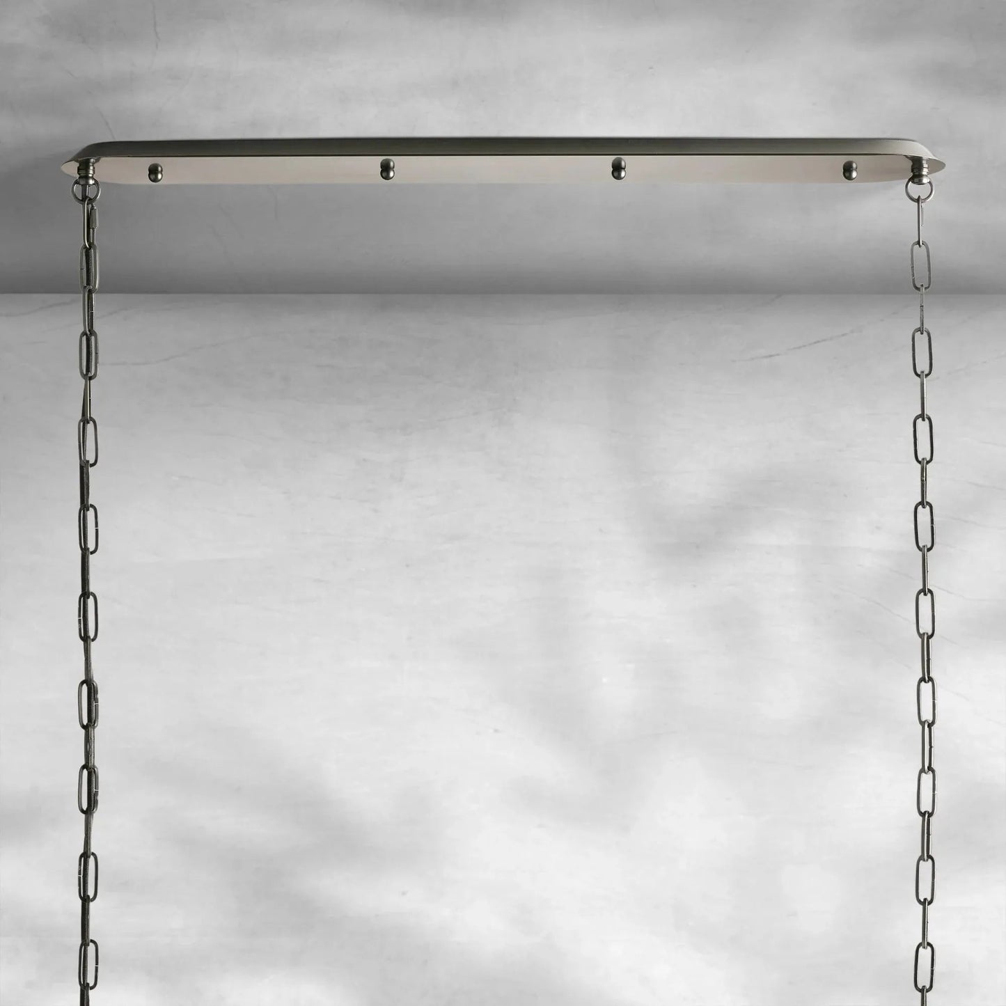 Linear Pendant Lamp Modern with Fabric Shade and Chain Suspension