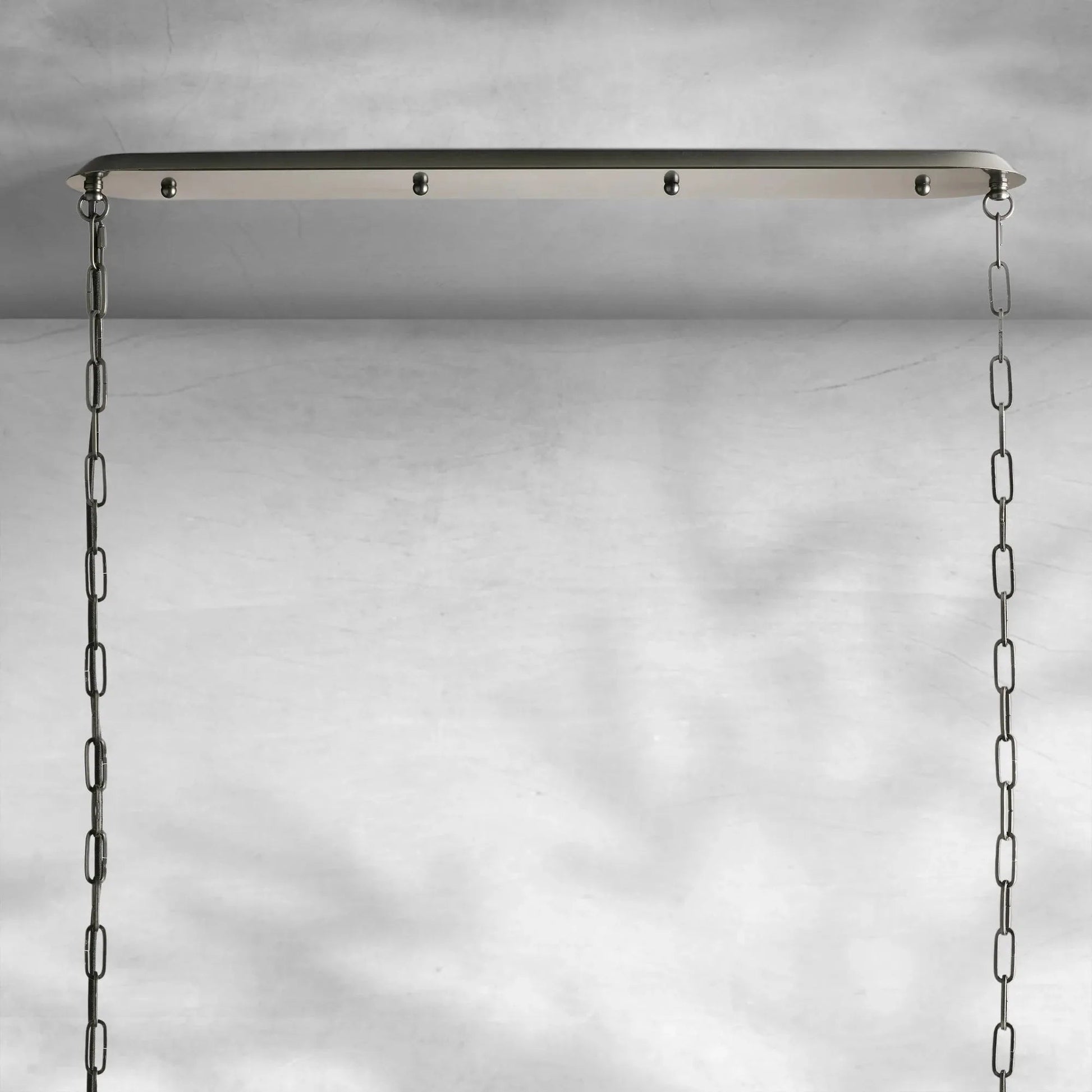Linear Pendant Lamp Modern with Fabric Shade and Chain Suspension