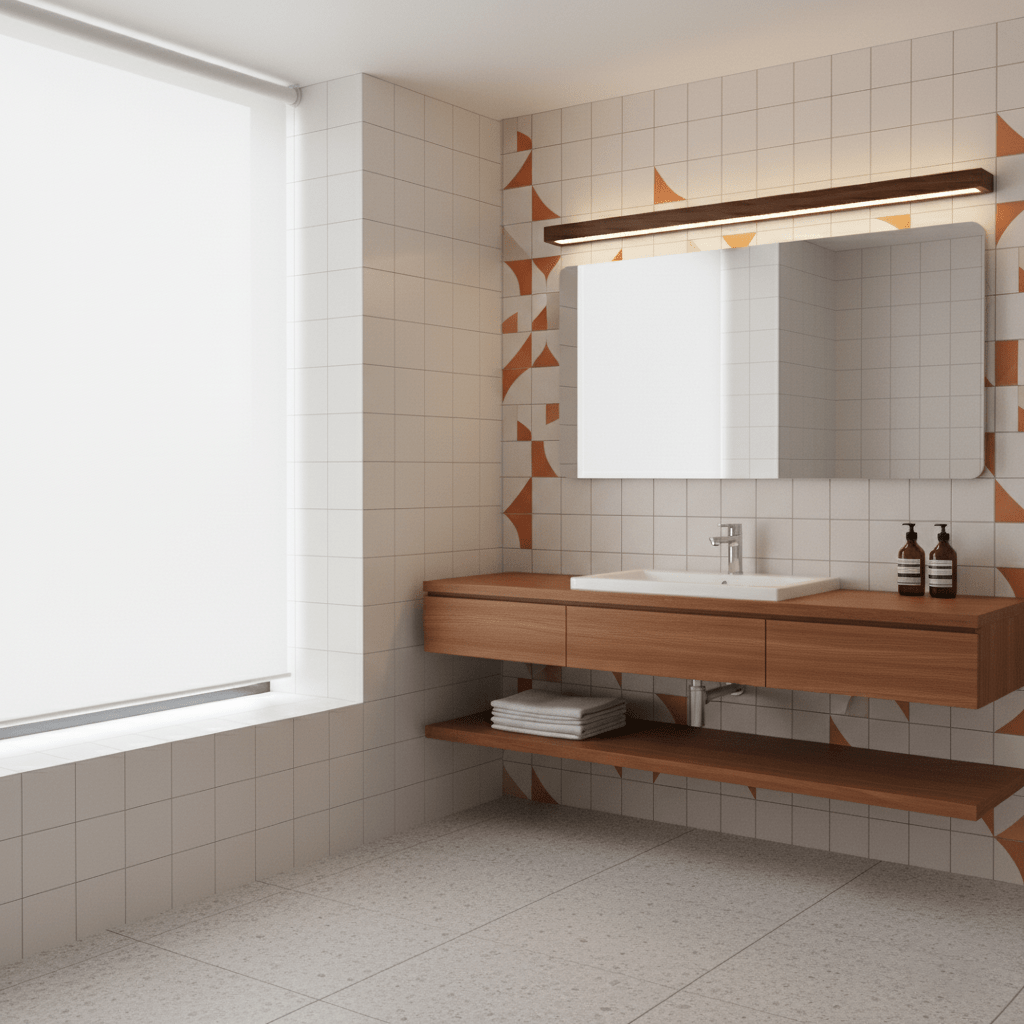 Linear Wood Wall Light Scandinavian Dual-Mount LED Bar Sconce with Frosted Diffuser